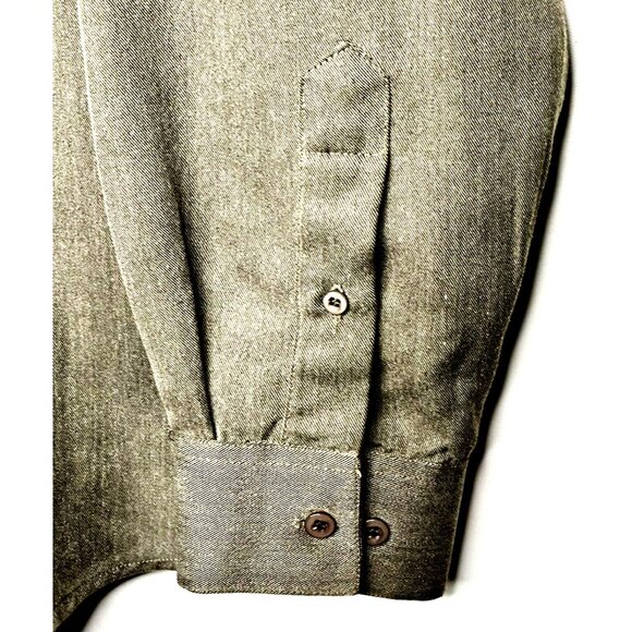 Private Member Mens Shirt Button Up Long Sleeve Casual Gray Size Large - Picture 4 of 9